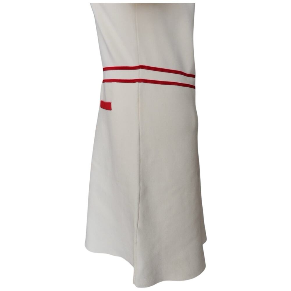 Sandro Paris Irene Polo Cream/Red Collared Dress in Size 40/8 - Picture 9 of 16